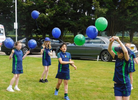 Sports day with school balloons