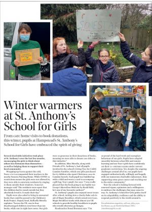 Fabric feature on St Anthony's GIrls giving to charity